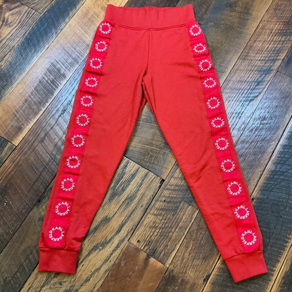 Karl Lagerfeld Paris Red Logo Track Set – Jacket & Joggers – Size Small - Picture 5 of 13